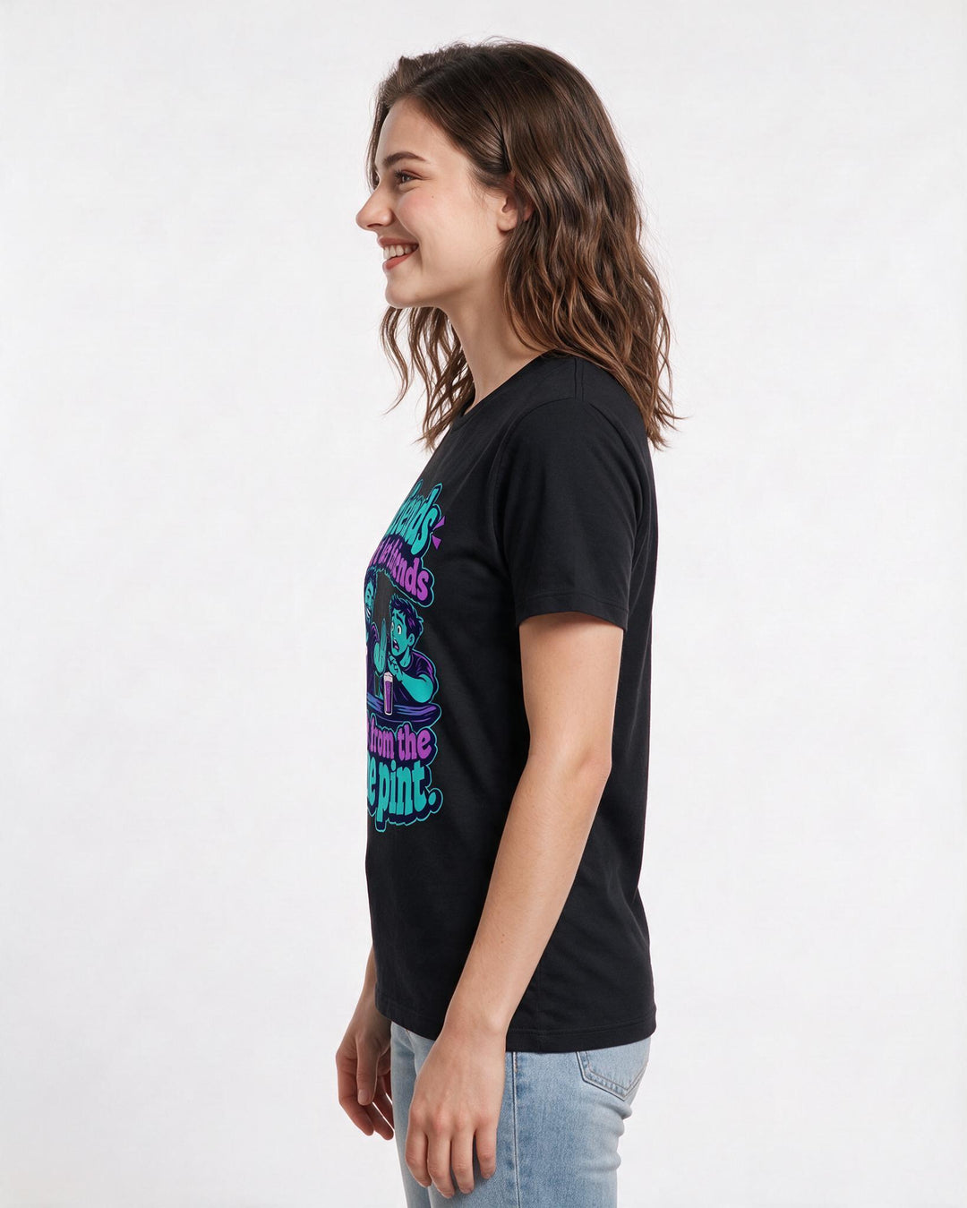 Beer Black T-Shirt for Women – Everyday Expression Graphic Tee product image 2
