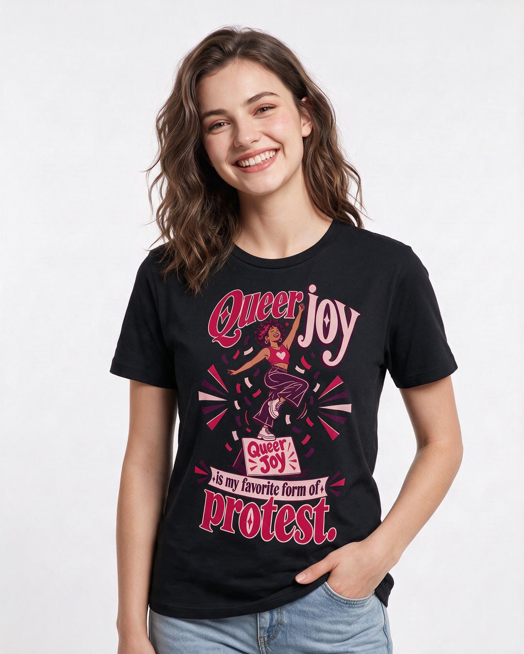Pride Black T-Shirt for Women – Everyday Expression Graphic Tee product image 1