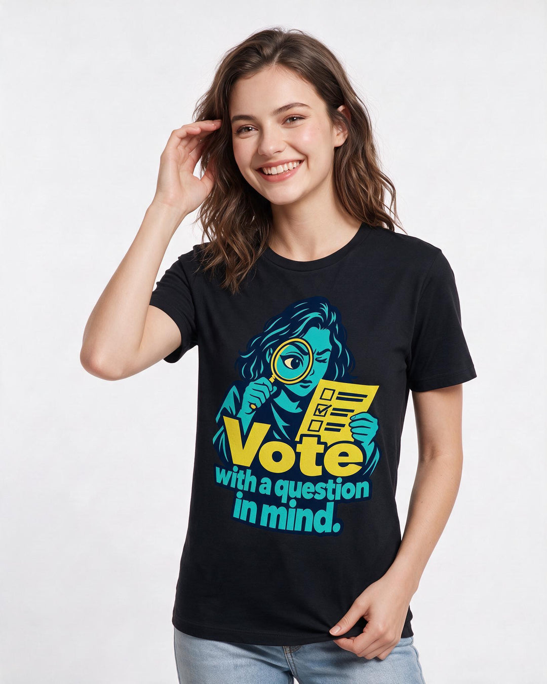 Political Statement Black T-Shirt for Women – Everyday Expression Graphic Tee product image 1