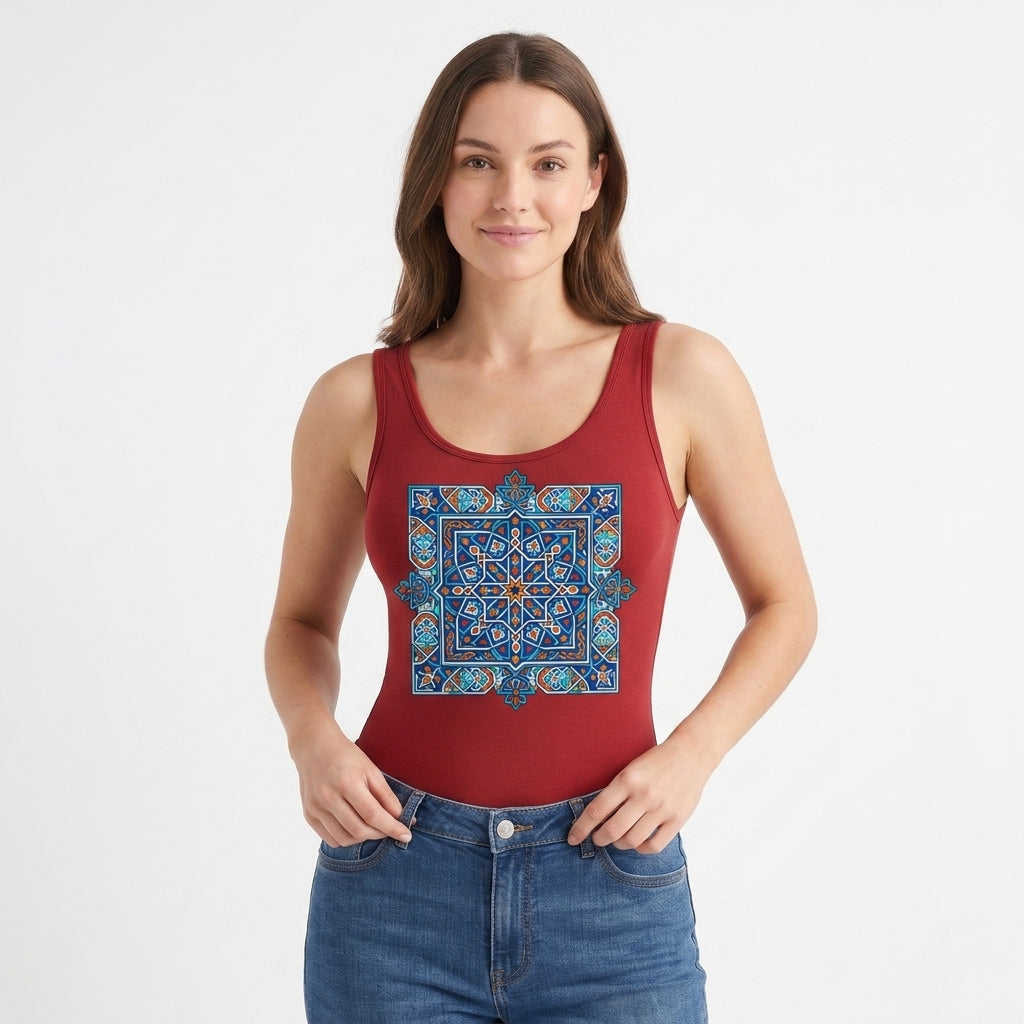 - Sleeveless Round-Neck Tank Bodysuit mockup 1