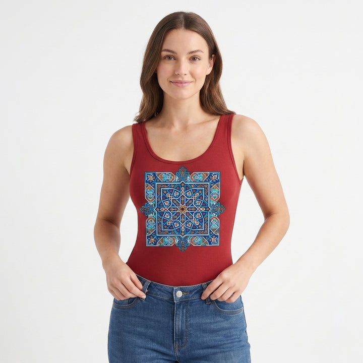 - Sleeveless Round-Neck Tank Bodysuit mockup 1