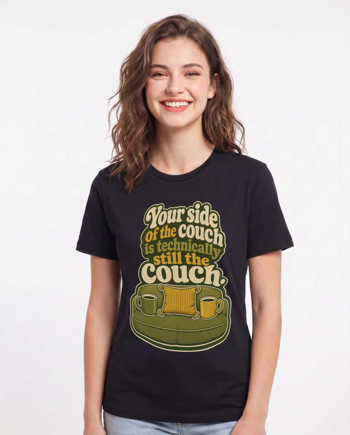 Couples Black T-Shirt for Women – Everyday Expression Graphic Tee product image 1