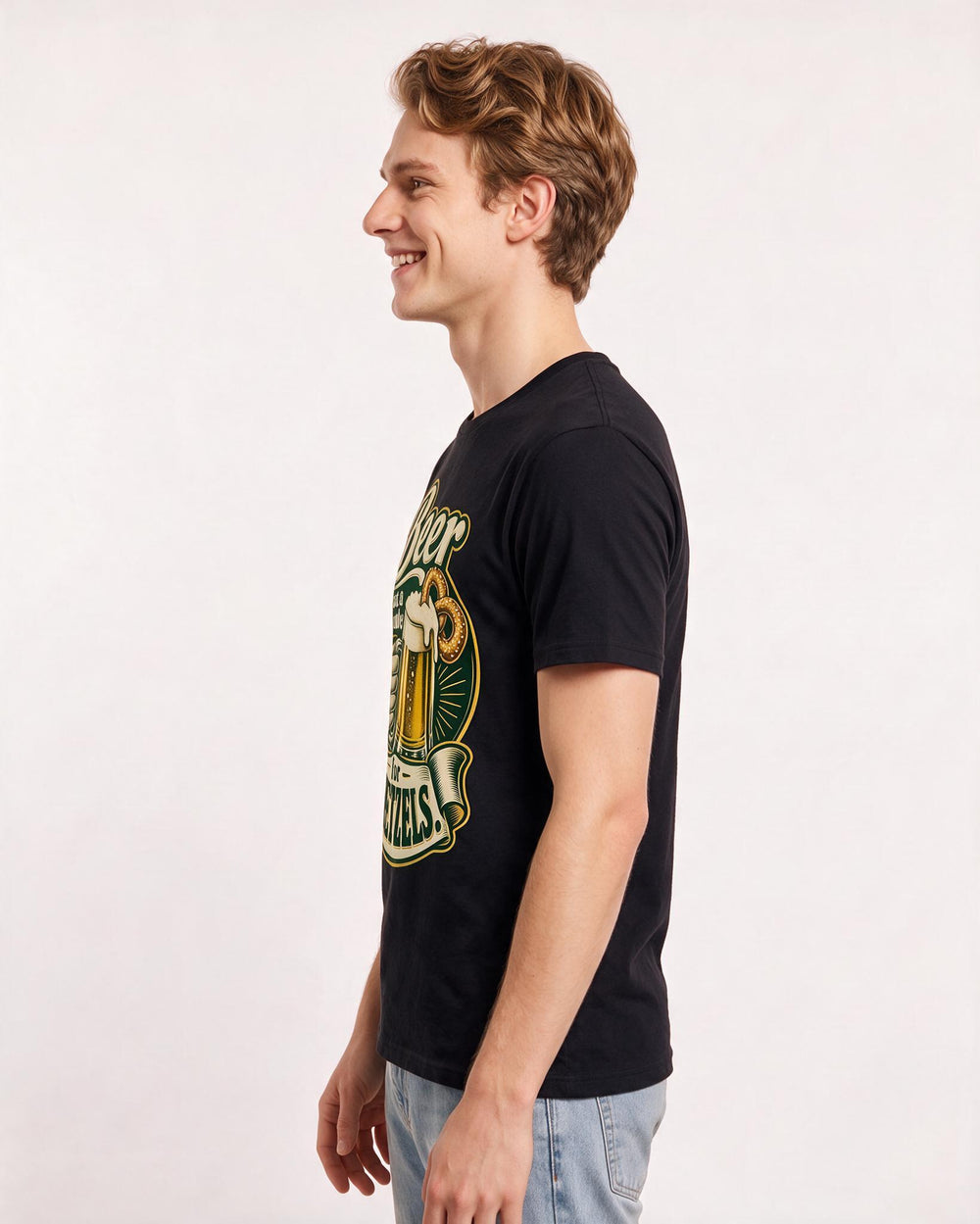 Beer Black T-Shirt for Men – Everyday Expression Graphic Tee product image 2