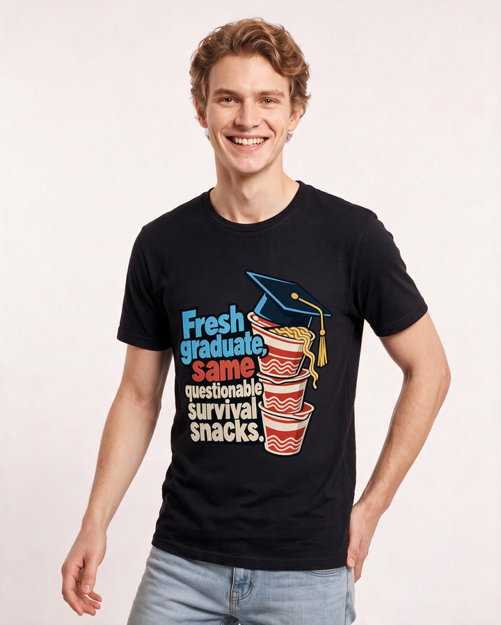 Graduation Black T-Shirt for Men – Everyday Expression Graphic Tee product image 1