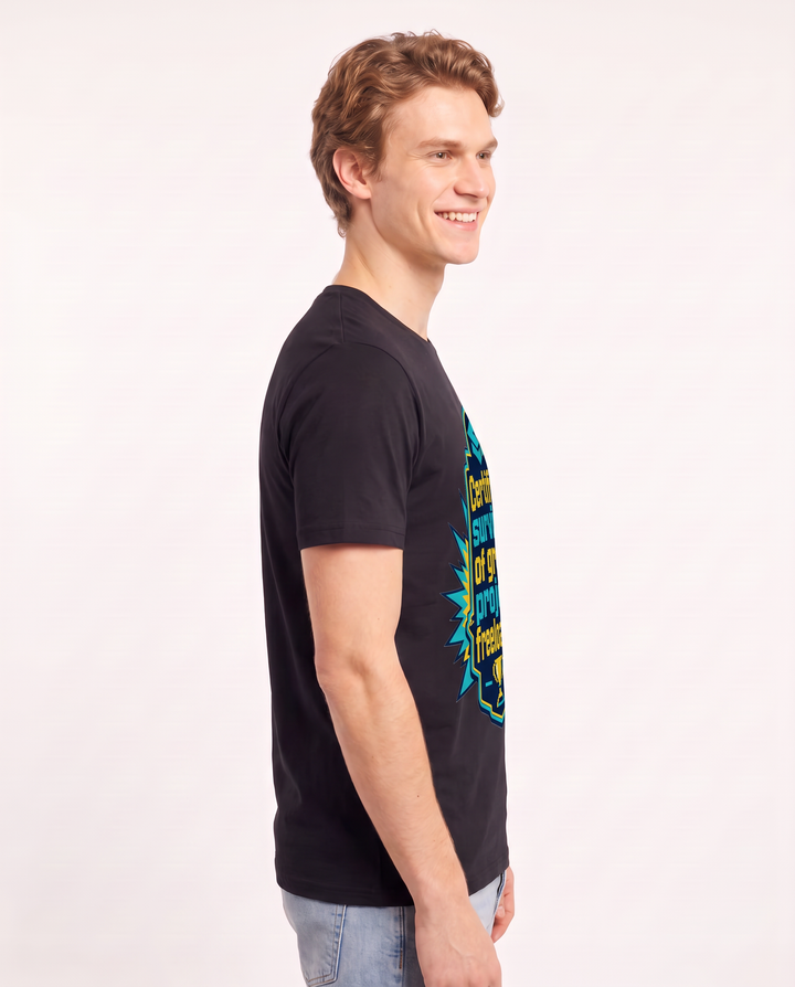 Graduation Gift Men's Black T-Shirt - Certified survivor of group product image 2