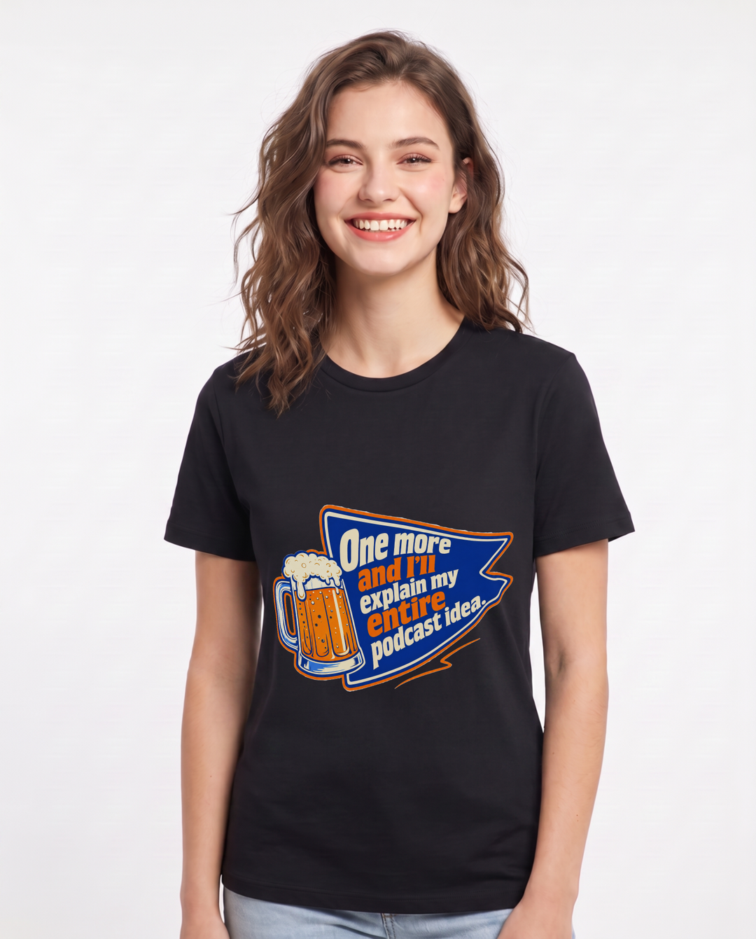Funny Beer Women's Black T-Shirt - One more and I'll explain my entire product image 1