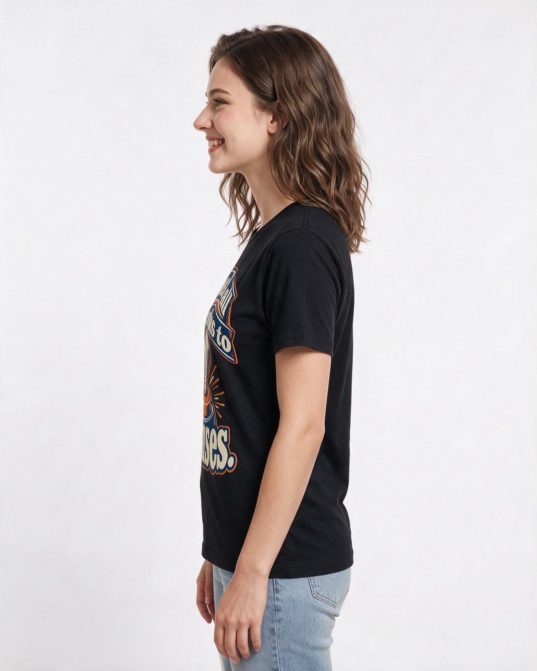 Political Statement Black T-Shirt for Women – Everyday Expression Graphic Tee product image 2