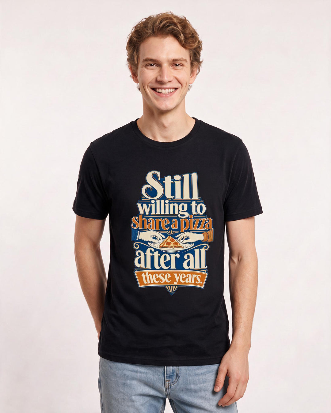Couples Black T-Shirt for Men – Everyday Expression Graphic Tee product image 3