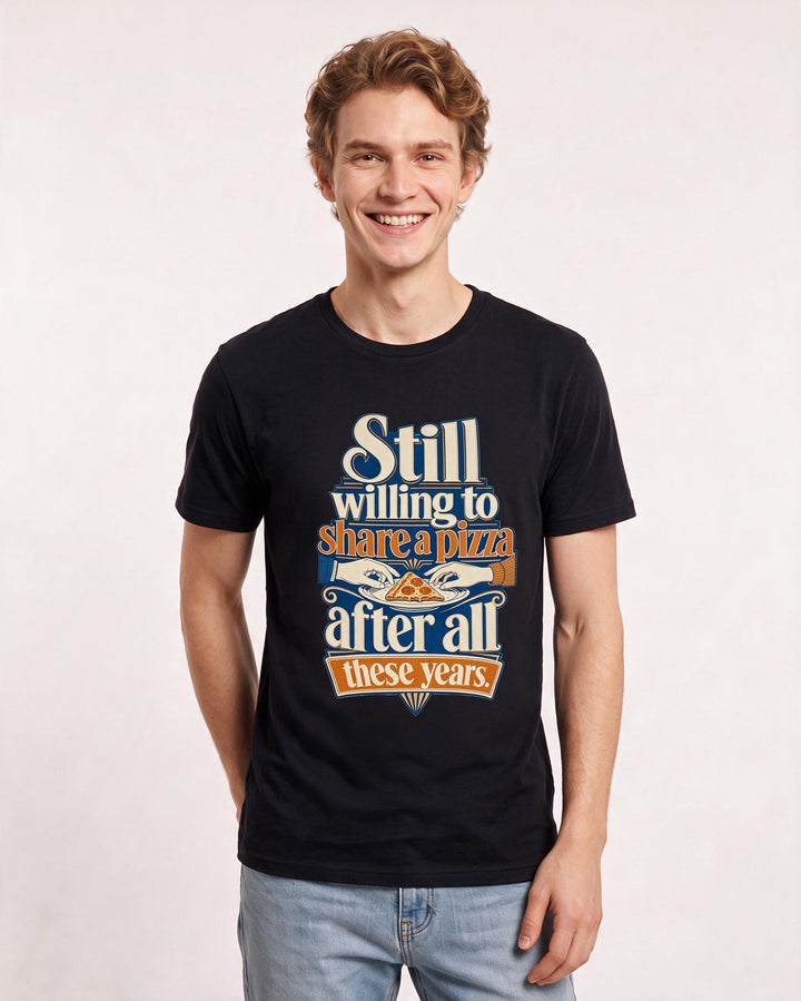 Couples Black T-Shirt for Men – Everyday Expression Graphic Tee product image 3