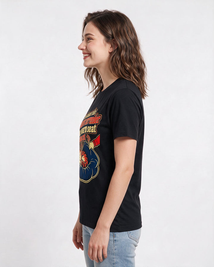 Cat Lover Black T-Shirt for Women – Everyday Expression Graphic Tee product image 2