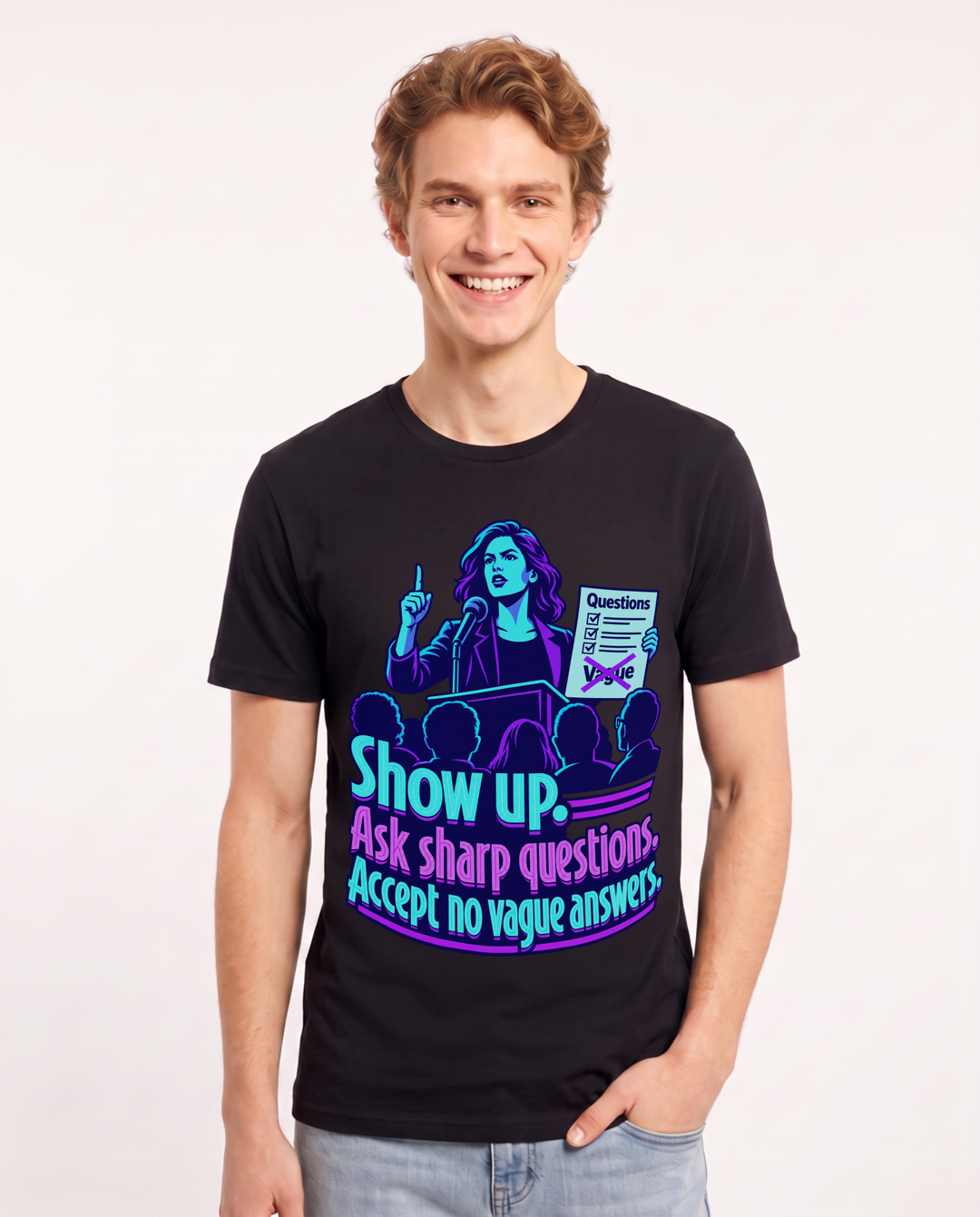 Political Statement Black T-Shirt for Men – Everyday Expression Graphic Tee product image 3