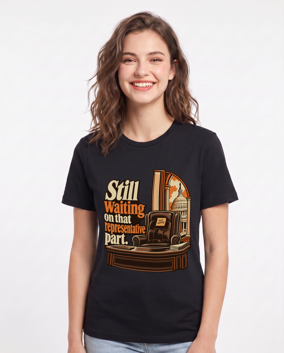 Political Statement Black T-Shirt for Women – Everyday Expression Graphic Tee product image 3
