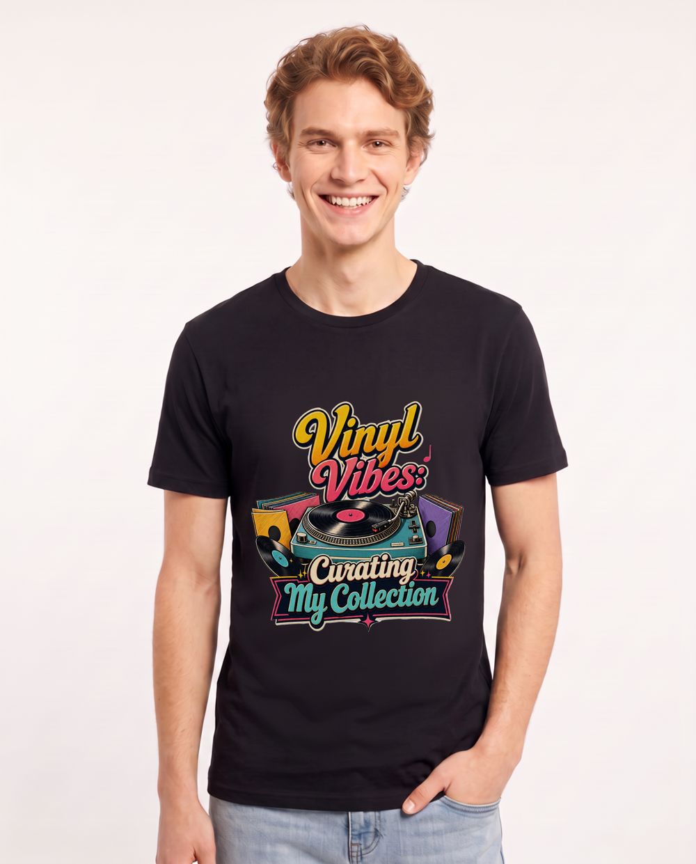 Vinyl Vibes: Curating My Collection Men's Black T-Shirt product image 2