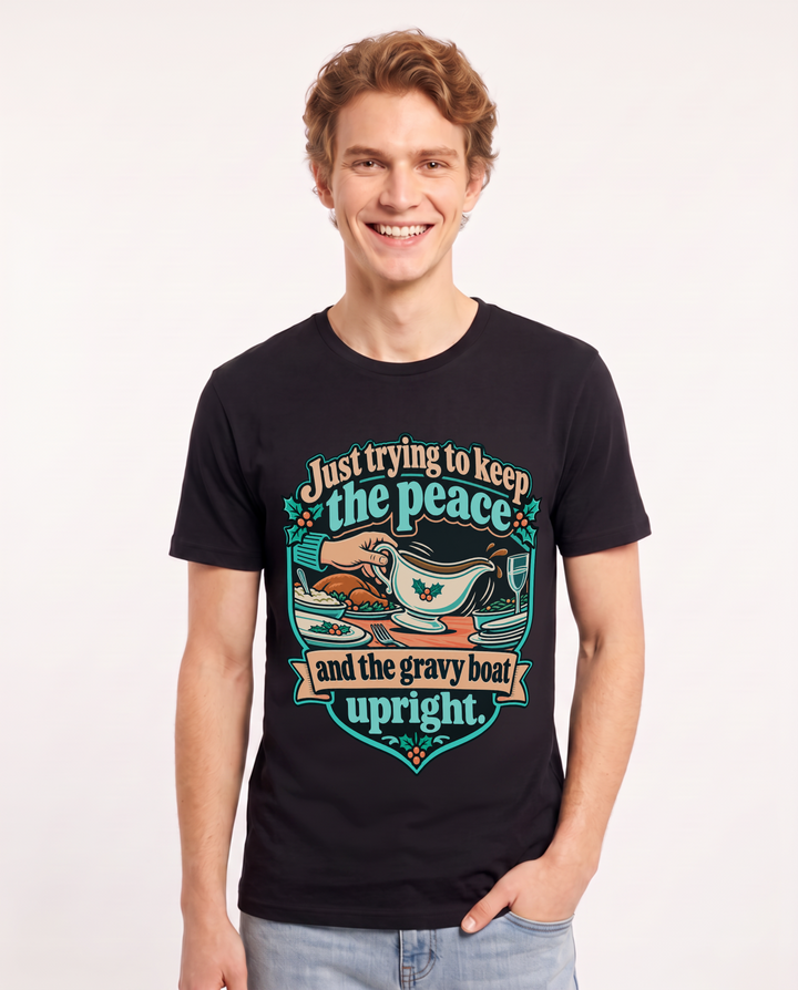 Christmas Black T-Shirt for Men – Holiday Theme Graphic Tee product image 3