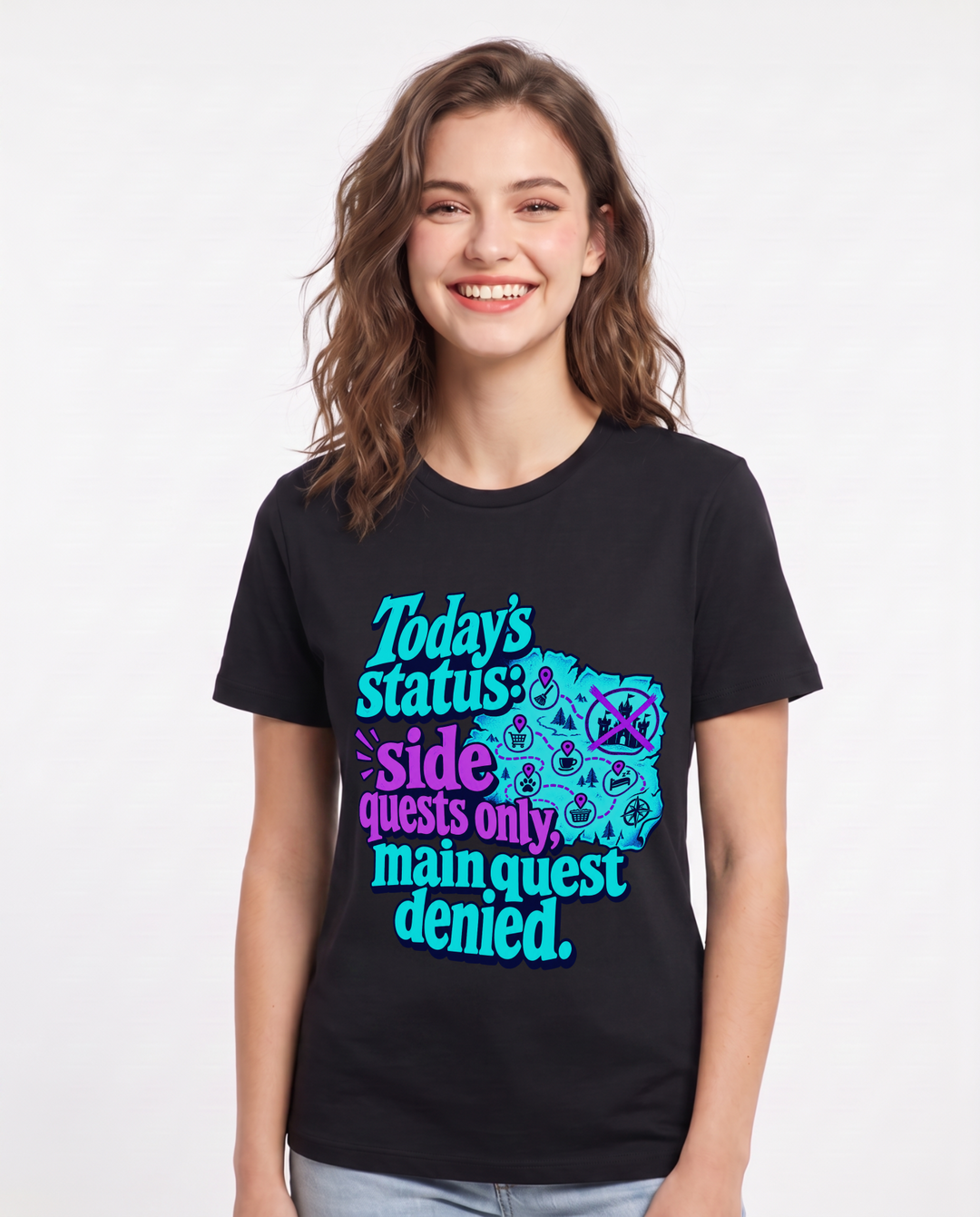Gaming Black T-Shirt for Women – Game Night Graphic Tee product image 3