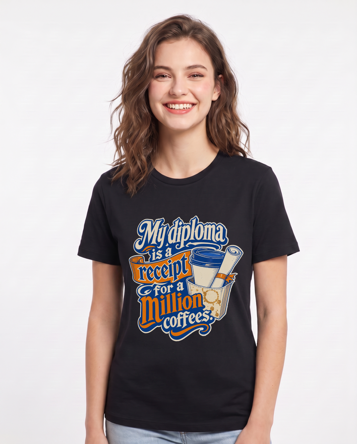 Graduation Black T-Shirt for Women – Everyday Expression Graphic Tee product image 3