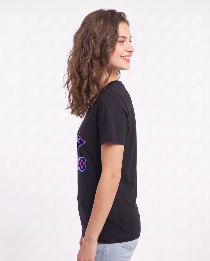 Gaming Women's Black T-Shirt - Please hold, my dialogue options are product image 2