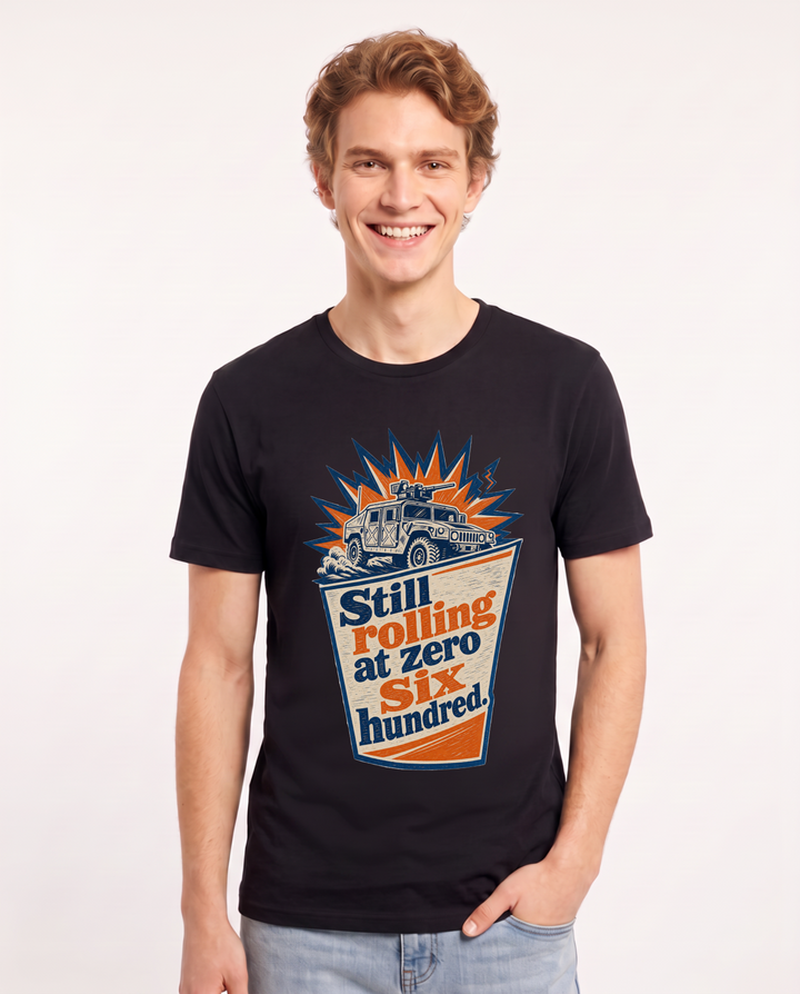 Graphic Men's Black T-Shirt - Still rolling at zero six hundred. product image 1