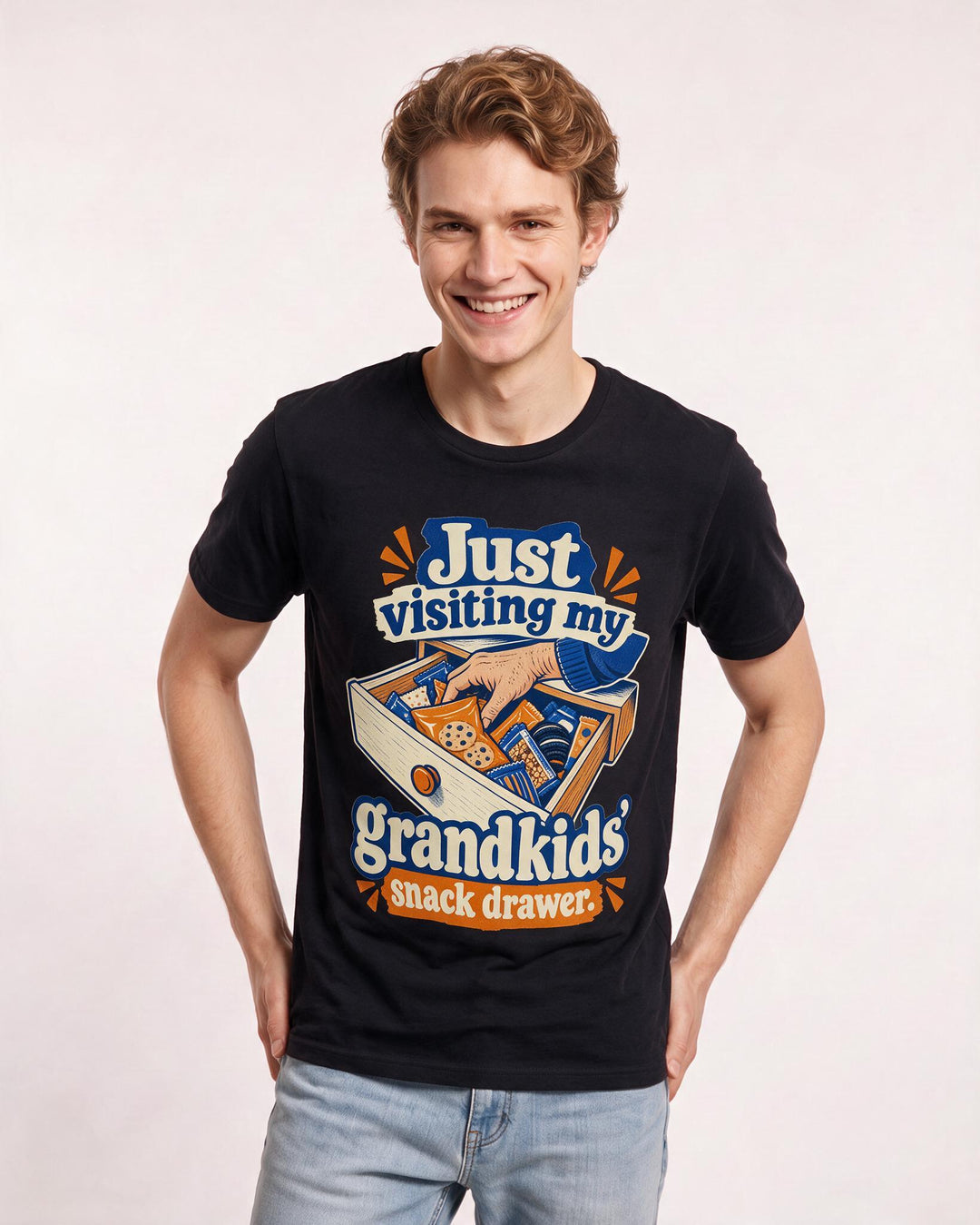Grandparent Black T-Shirt for Men – Everyday Expression Graphic Tee product image 1