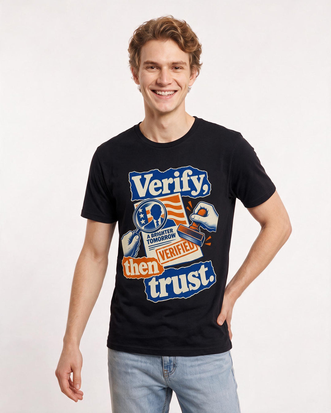 Political Statement Black T-Shirt for Men – Everyday Expression Graphic Tee product image 1