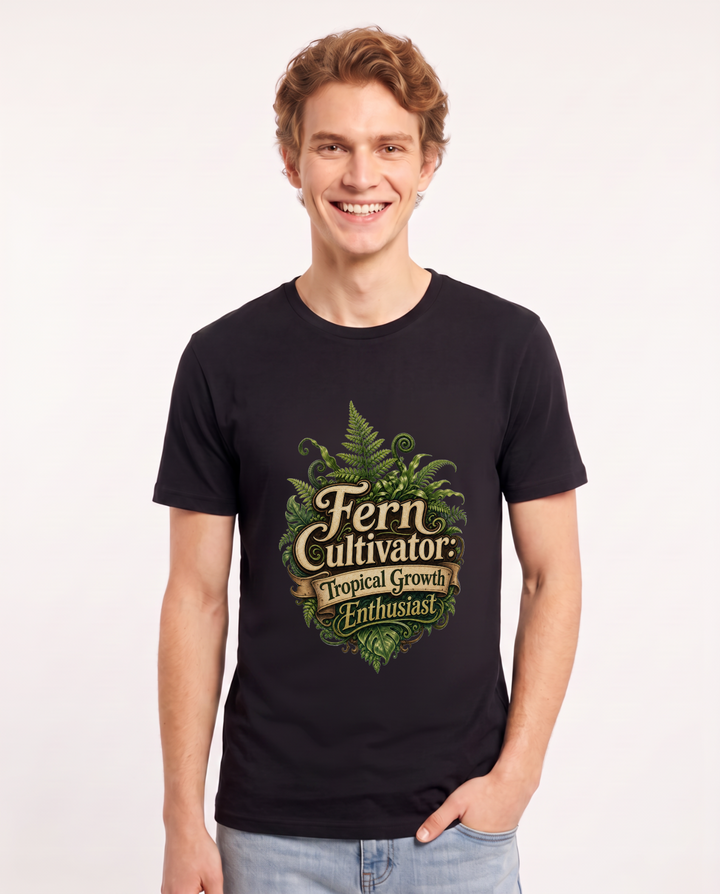 Fern Cultivator: Tropical Growth Enthusiast Men's Black T-Shirt product image 2