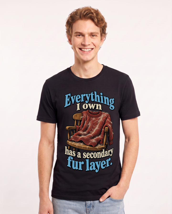 Cat Lover Black T-Shirt for Men – Everyday Expression Graphic Tee product image 3