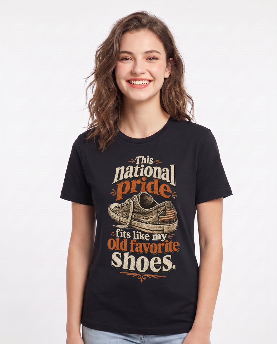 Patriotic Black T-Shirt for Women – Everyday Expression Graphic Tee product image 3