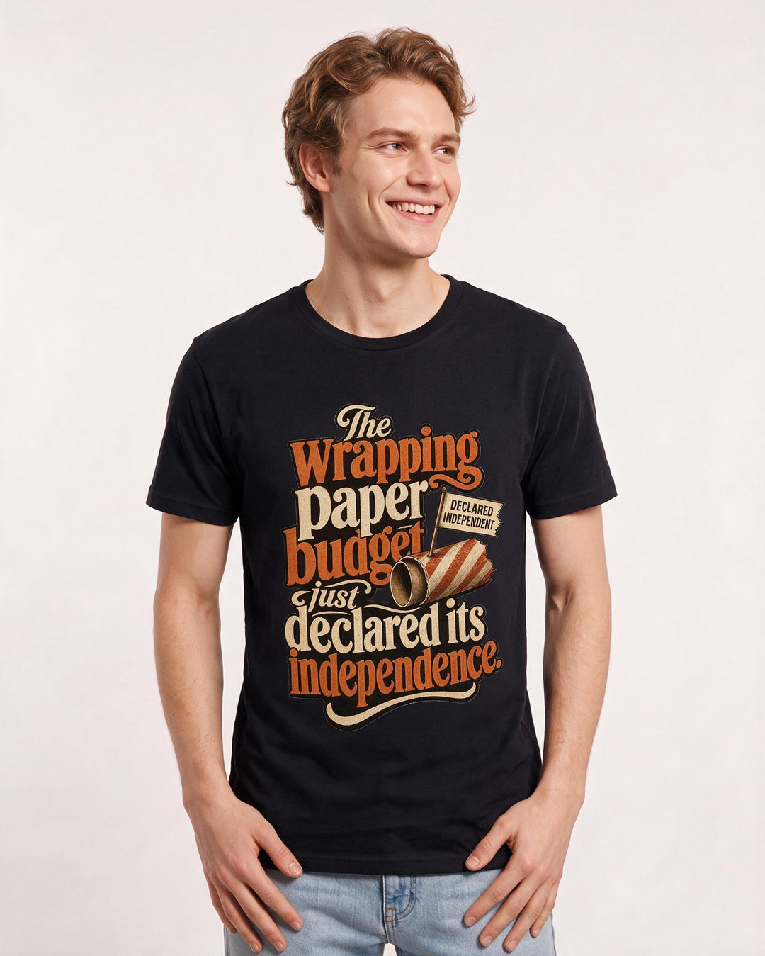 Christmas Black T-Shirt for Men – Holiday Theme Graphic Tee product image 1