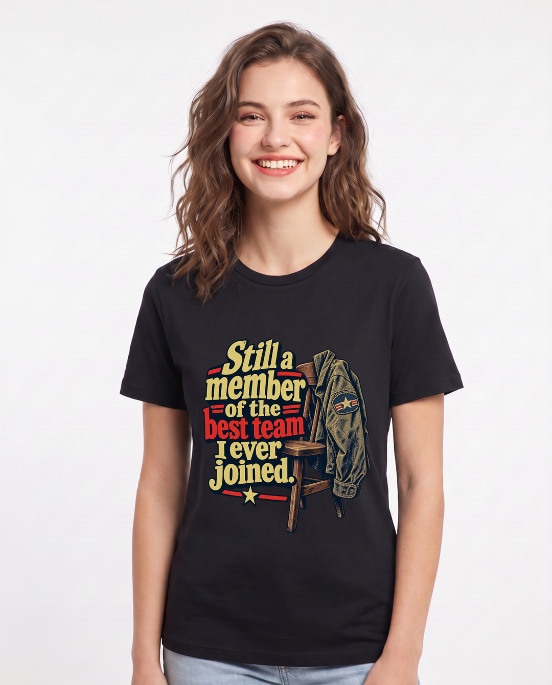 Veteran Black T-Shirt for Women – Everyday Expression Graphic Tee product image 3
