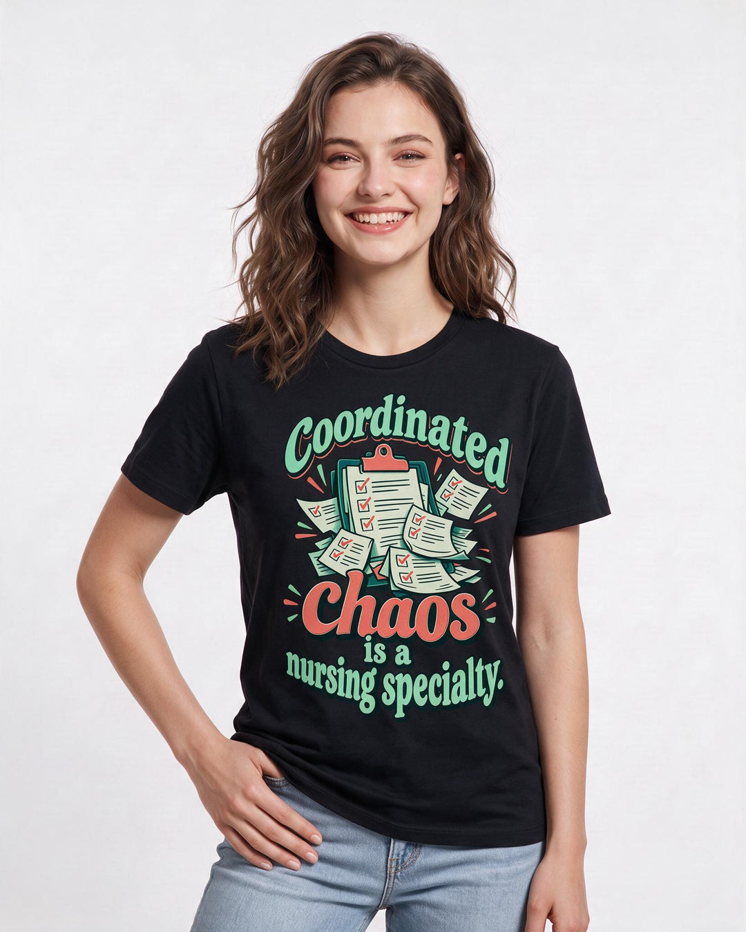 Nurse Black T-Shirt for Women – Nursing Life Graphic Tee product image 1