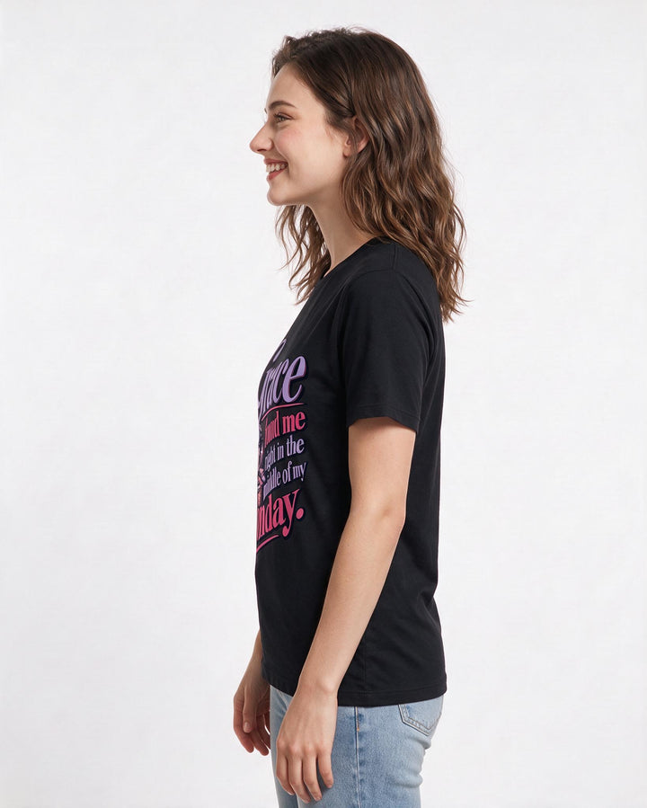 Christian Faith Black T-Shirt for Women – Everyday Expression Graphic Tee product image 2