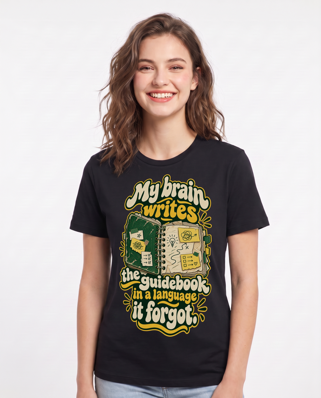 Neurodiversity Black T-Shirt for Women – Everyday Expression Graphic Tee product image 3