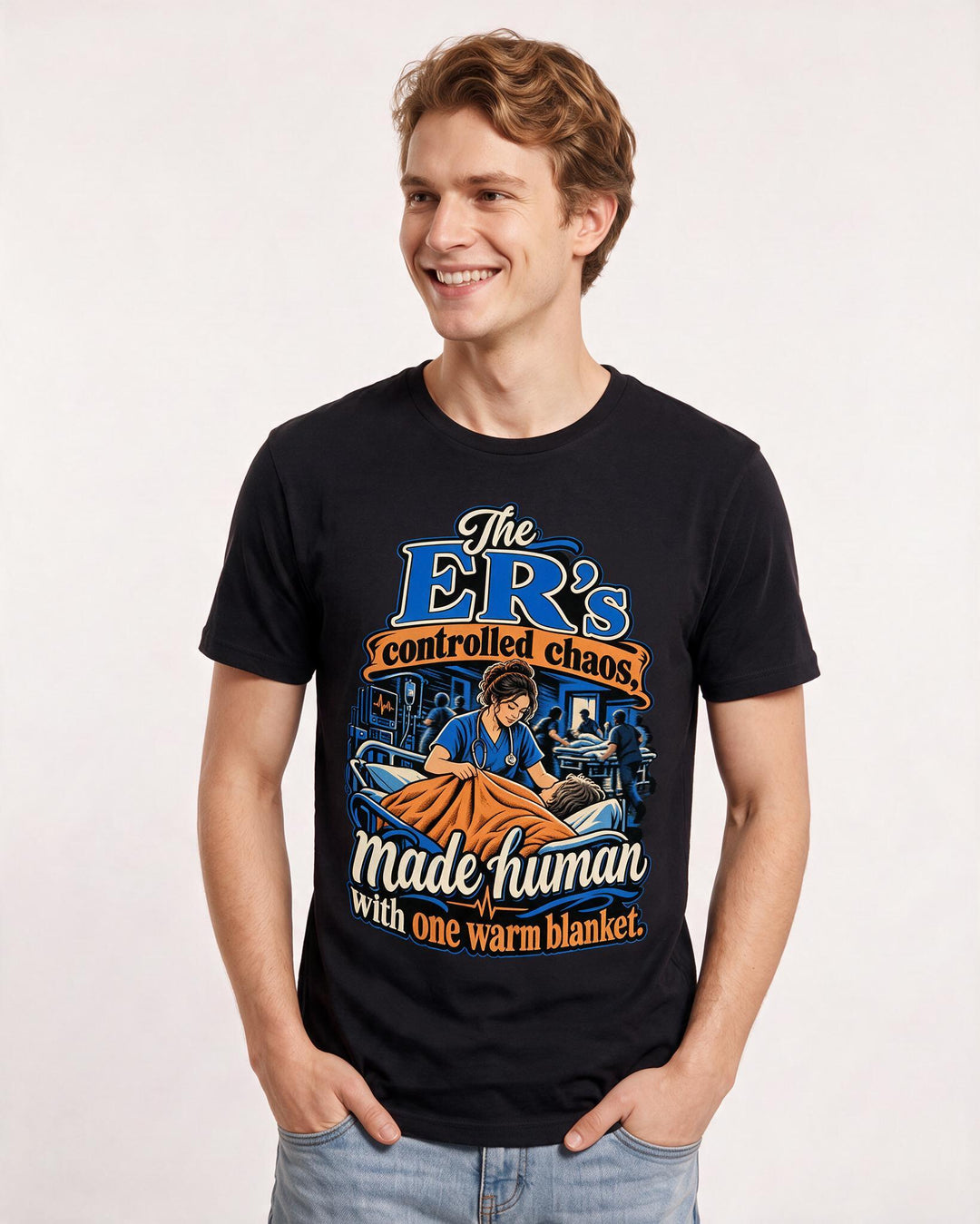 Nurse Black T-Shirt for Men – Nursing Life Graphic Tee product image 1
