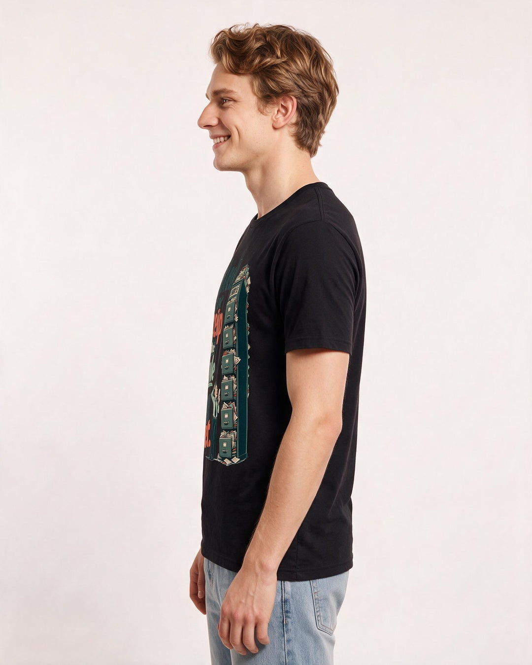 Political Statement Black T-Shirt for Men – Everyday Expression Graphic Tee product image 2