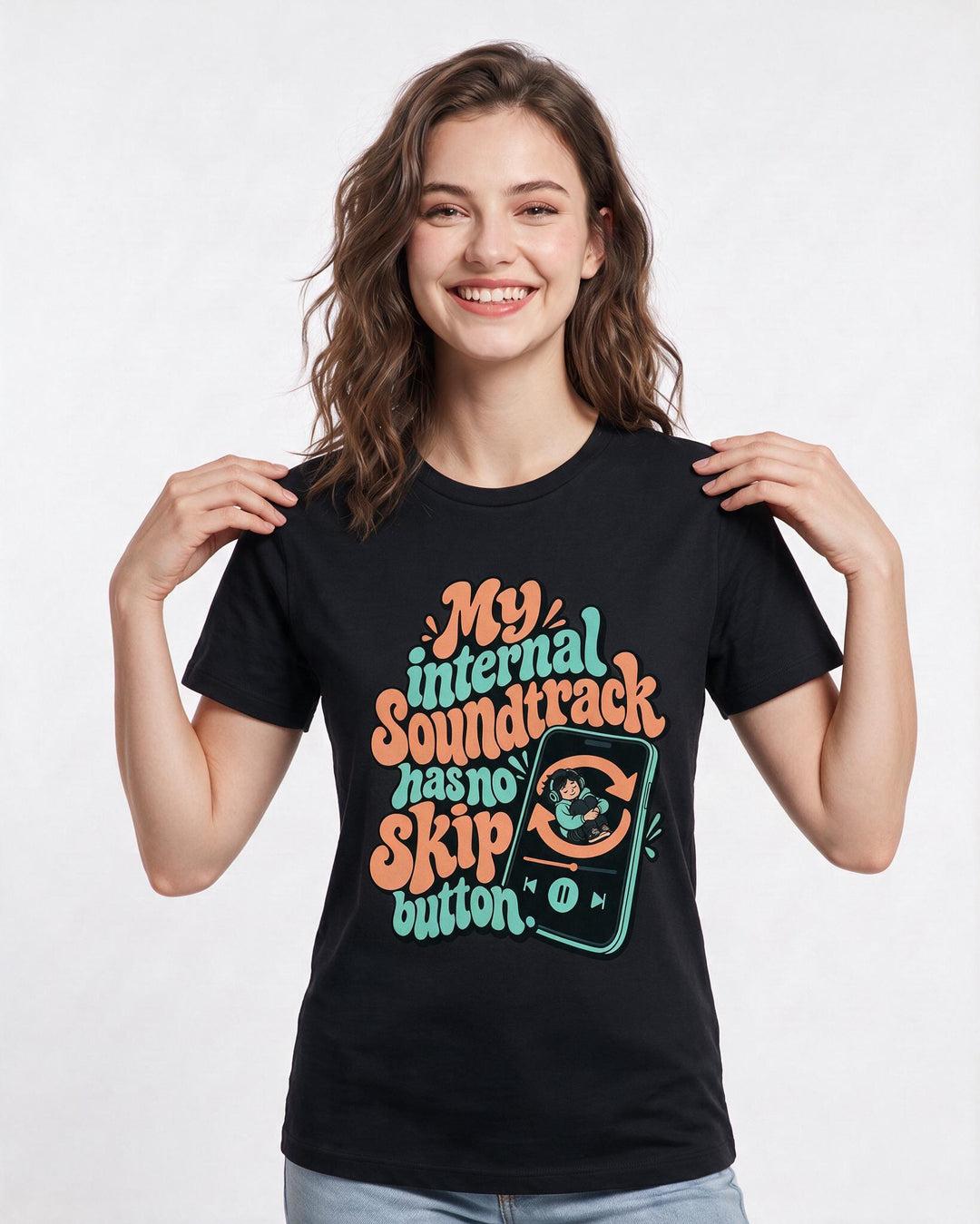 Neurodiversity Black T-Shirt for Women – Everyday Expression Graphic Tee product image 1