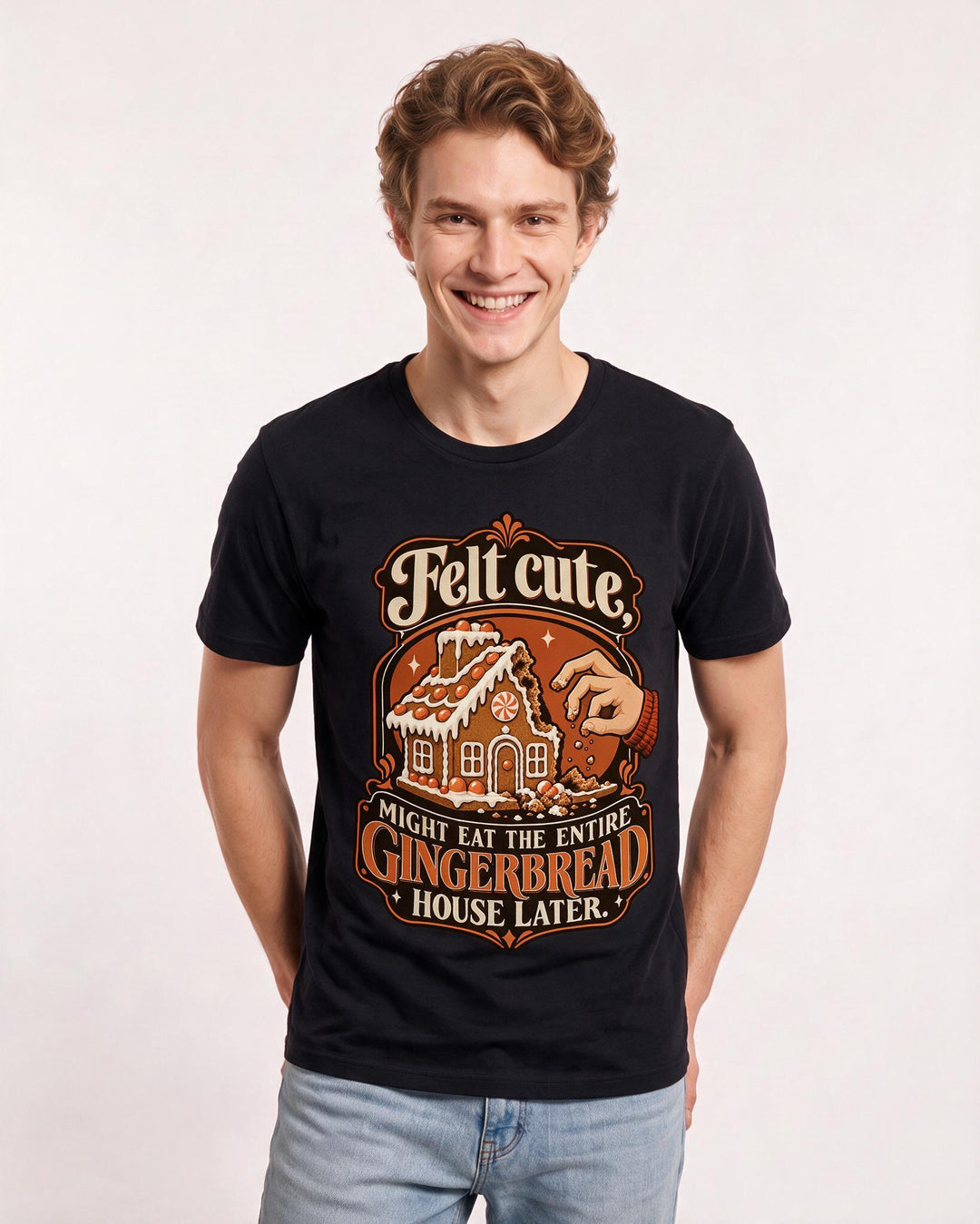 Christmas Black T-Shirt for Men – Holiday Theme Graphic Tee product image 1