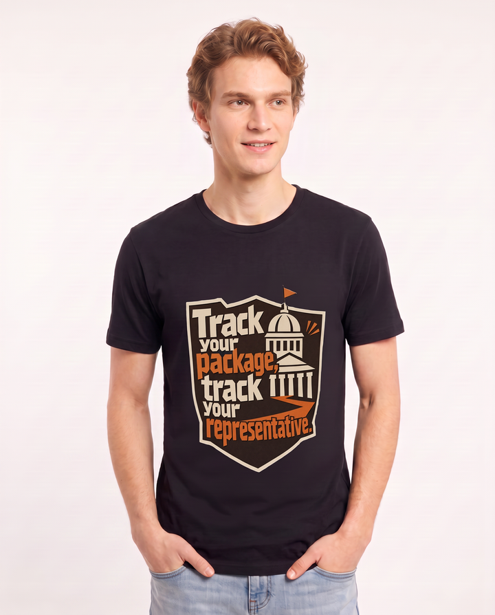 Graphic Men's Black T-Shirt - Track your package, track your product image 3