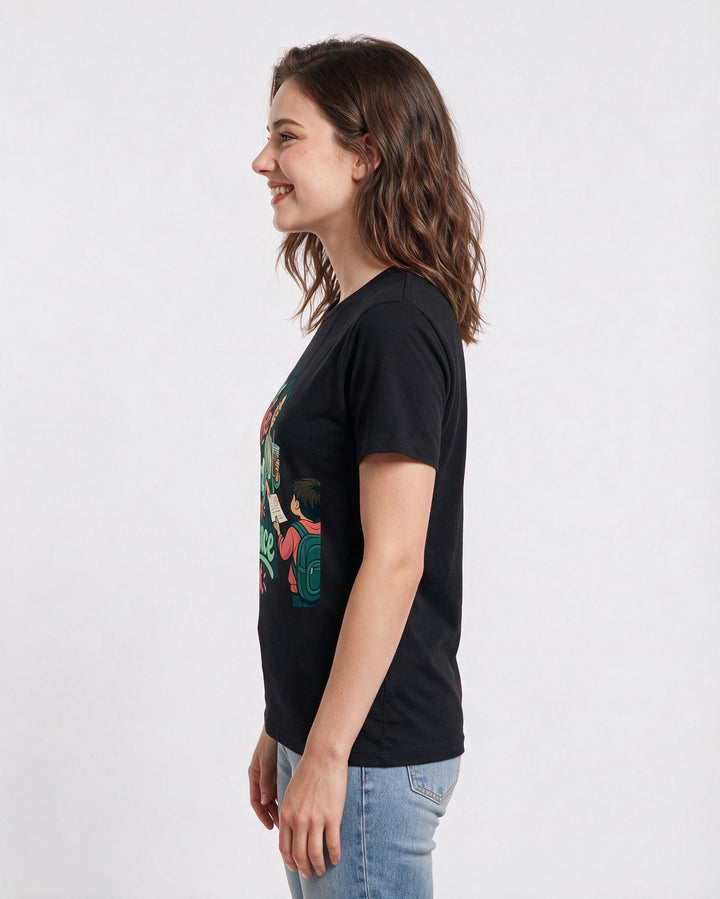 Teacher Black T-Shirt for Women – Everyday Expression Graphic Tee product image 2
