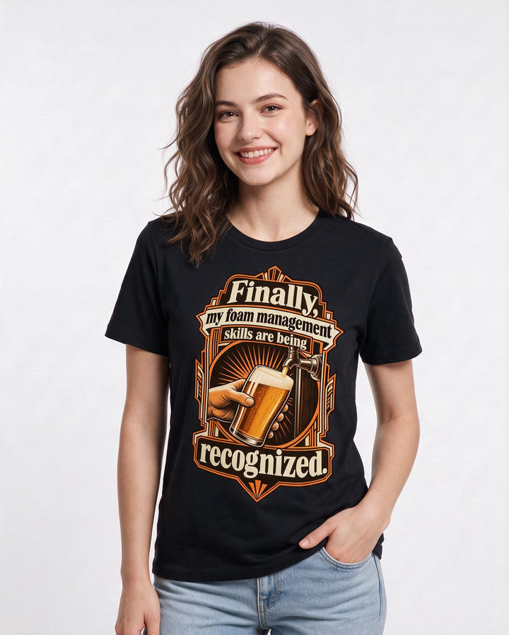 Beer Black T-Shirt for Women – Everyday Expression Graphic Tee product image 1