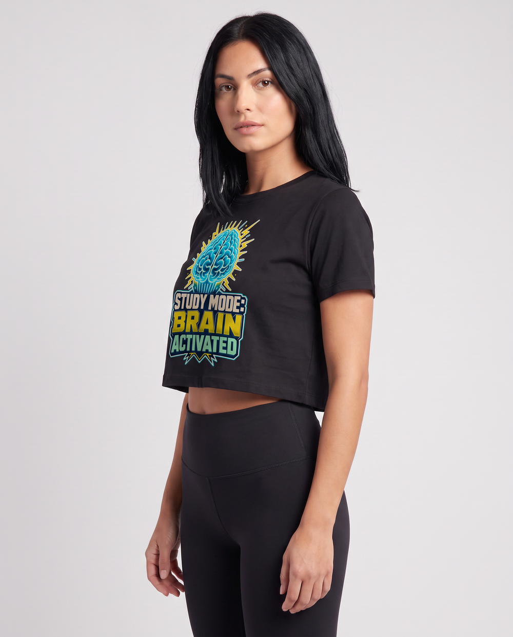 Study Mode: Brain Activated Crop Top mockup 2