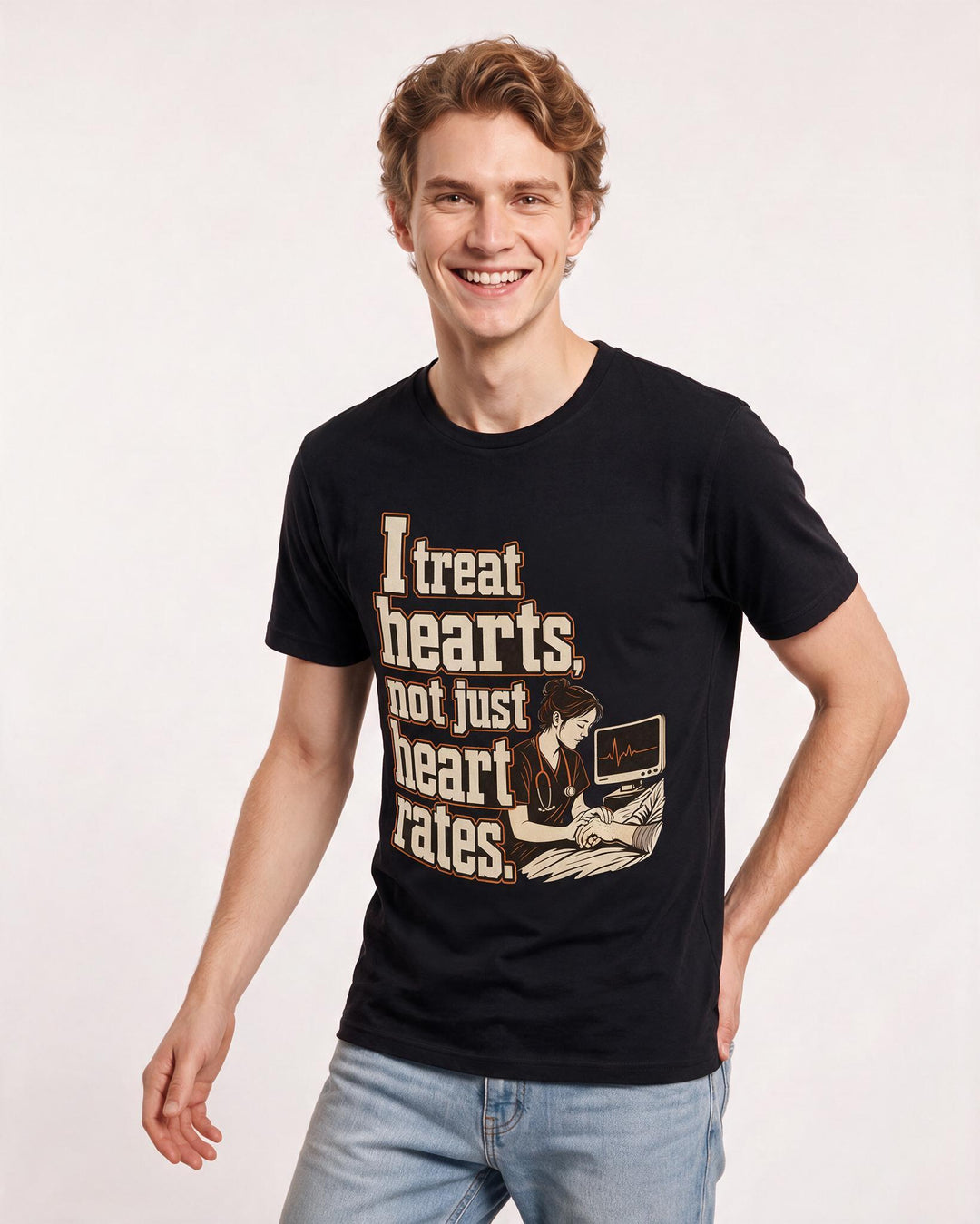 Nurse Black T-Shirt for Men – Nursing Life Graphic Tee product image 3