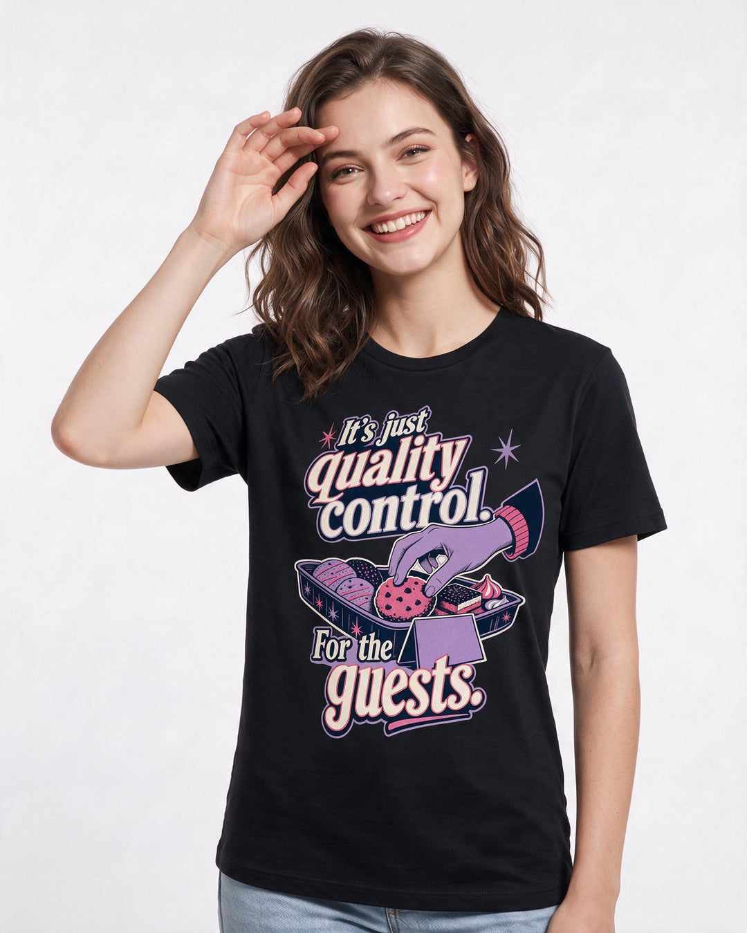 Funny Christmas Women's Black T-Shirt – It's just quality control. For the product image 3