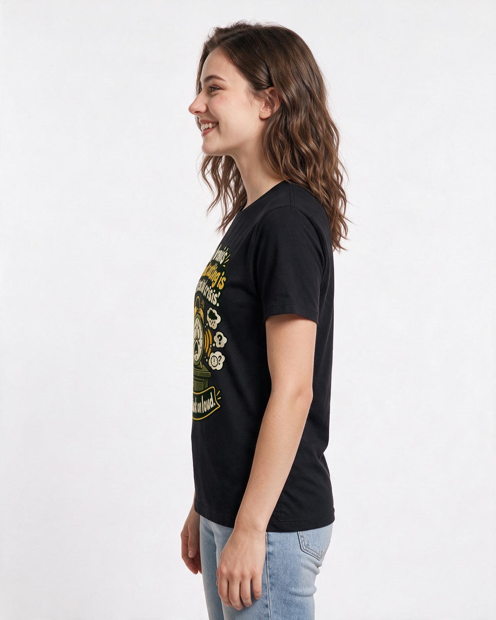 Meme Black T-Shirt for Women – Everyday Expression Graphic Tee product image 2