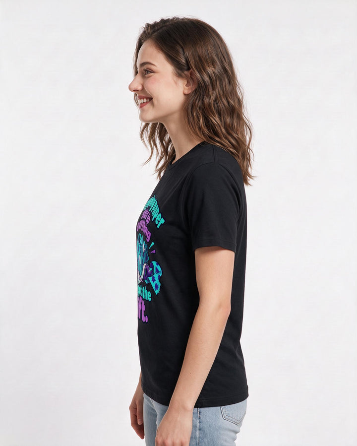 Christmas Black T-Shirt for Women – Holiday Theme Graphic Tee product image 2