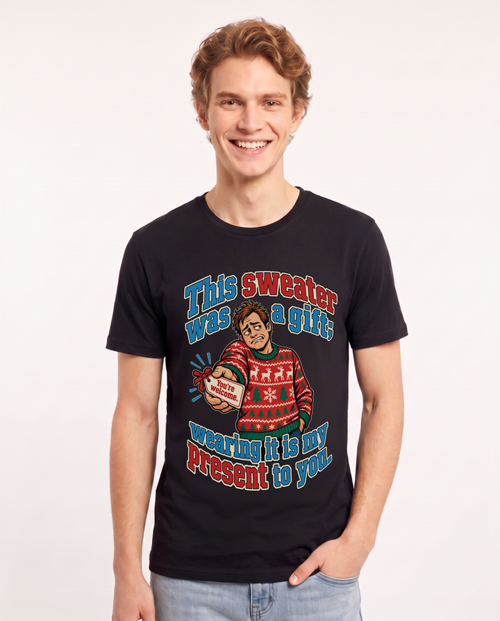 Christmas Black T-Shirt for Men – Holiday Theme Graphic Tee product image 3