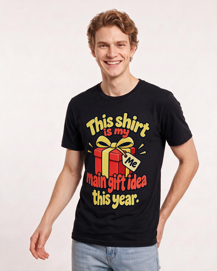 Christmas Black T-Shirt for Men – Holiday Theme Graphic Tee product image 1
