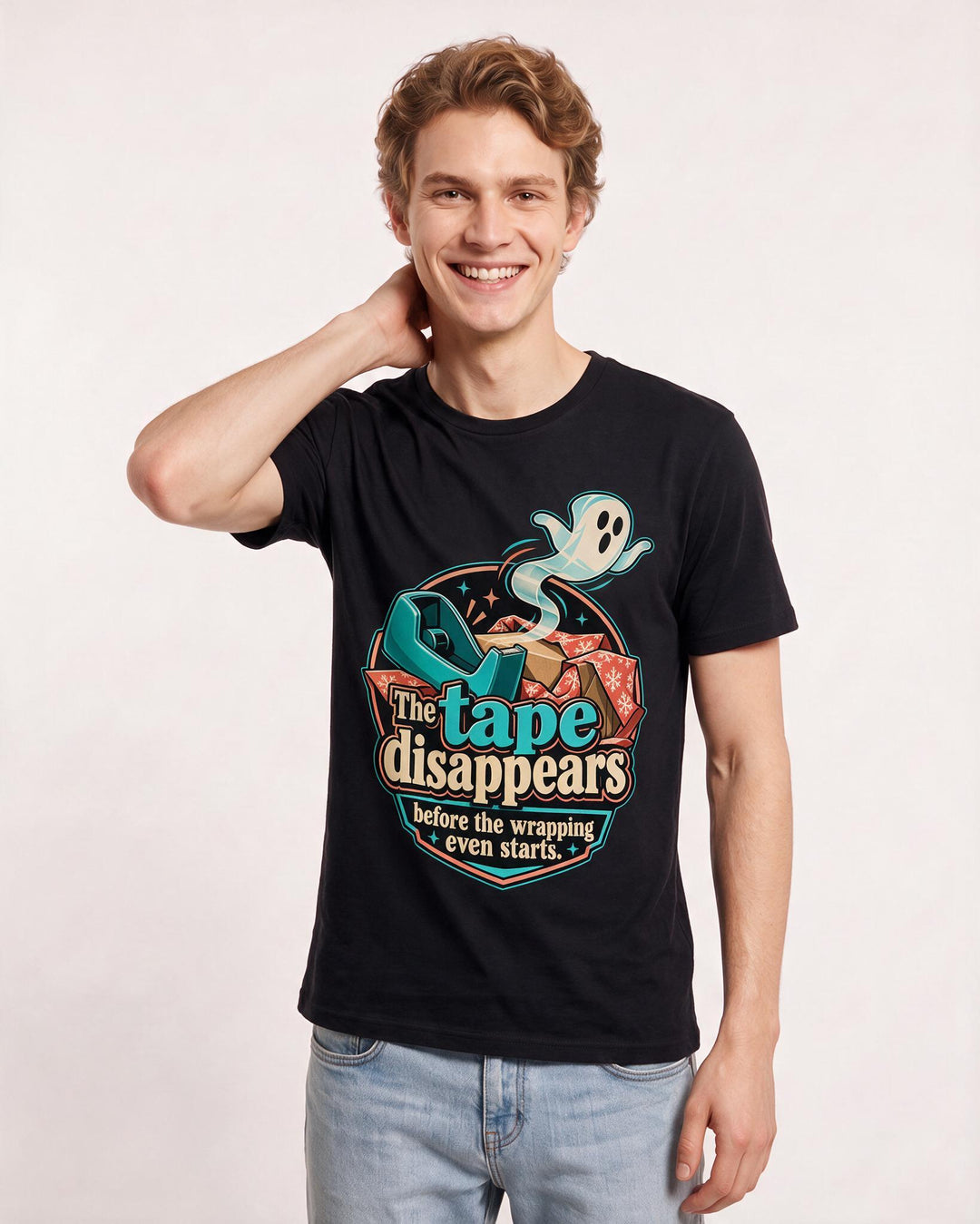 Christmas Black T-Shirt for Men – Holiday Theme Graphic Tee product image 1