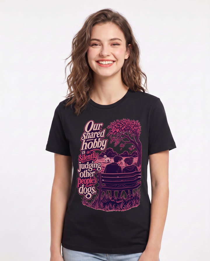 Couples Black T-Shirt for Women – Everyday Expression Graphic Tee product image 3