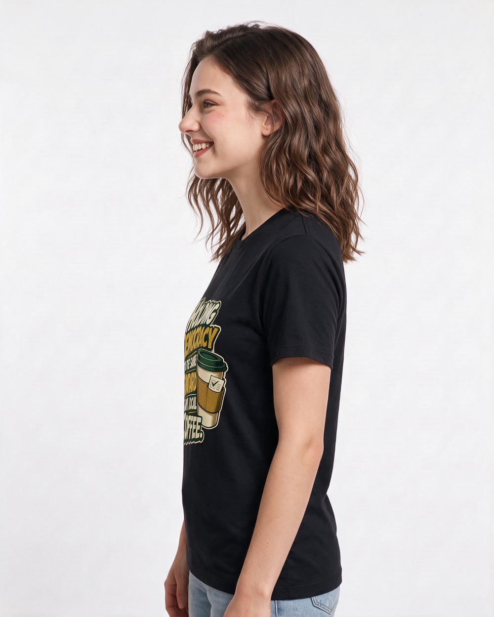 Political Statement Black T-Shirt for Women – Everyday Expression Graphic Tee product image 2