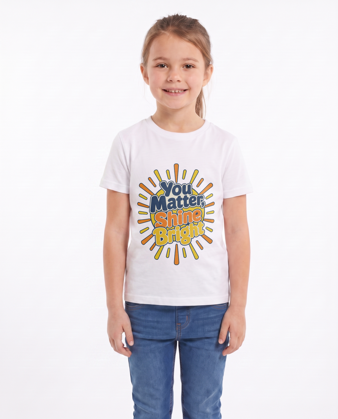 You Matter, Shine Bright White T-Shirt mockup 1